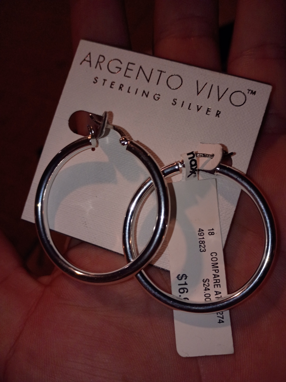 Argento Vivo Polished Silver Hoop Earrings